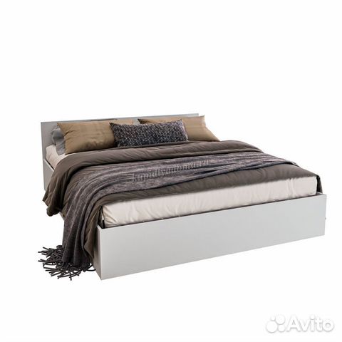 Кровать на 1,6 метра без матраса Белая