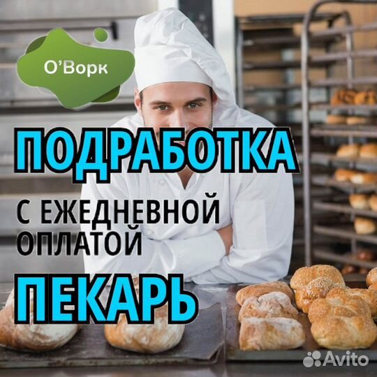 Пекарь с ежедневной оплатой. gj055