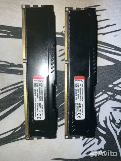 Опертивная память HyperX Fury ddr3 16gb