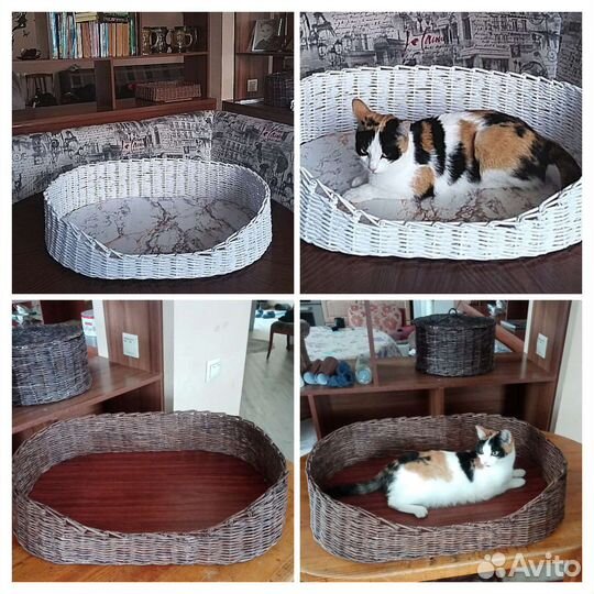 Плетёная корзинка-лежанка