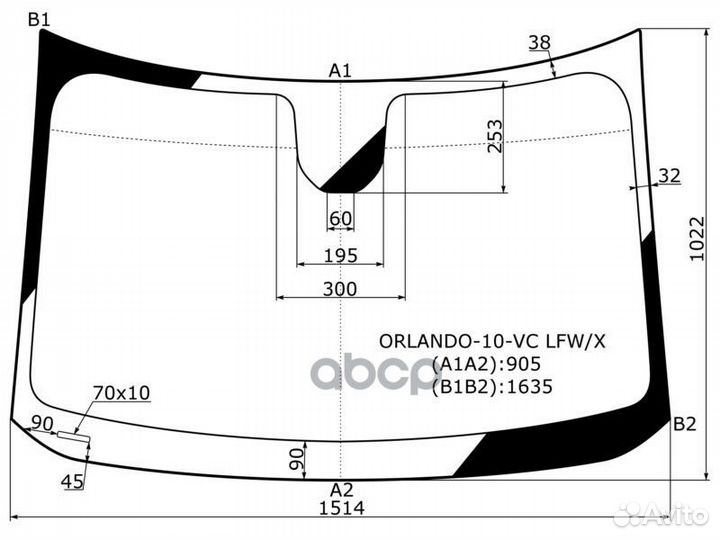 Стекло лобовое chevrolet orlando 11-15