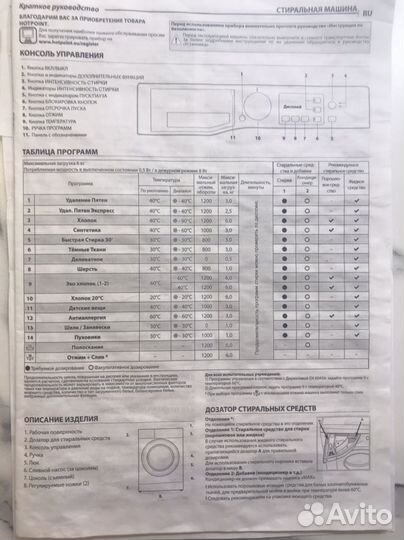 Стиральная машина hotpoint ariston 6 кг