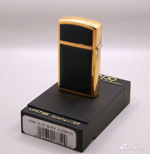 Zippo 3500 black elegance slim GP (позолоченная)