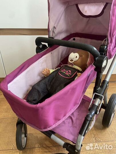Коляска для кукол, автокресло i'coo и пупс