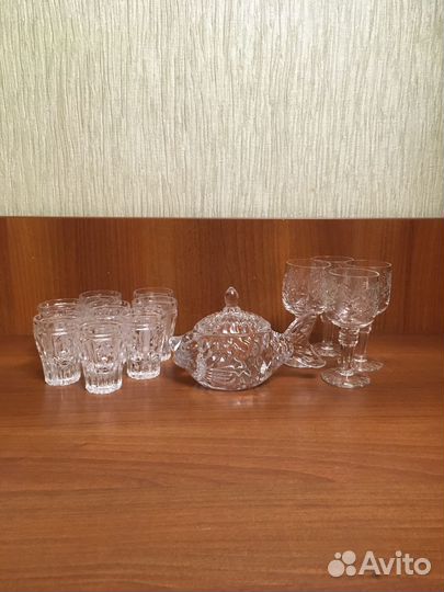 Хрустальные рюмки СССР икорница стеклянная