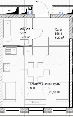 Апартаменты-студия, 30,3 м², 5/10 эт.