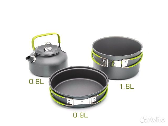 Походный туристический набор посуды чайник, сковор