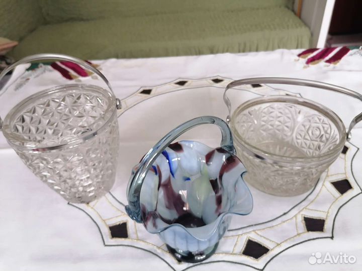 Вазы стекл с ручк