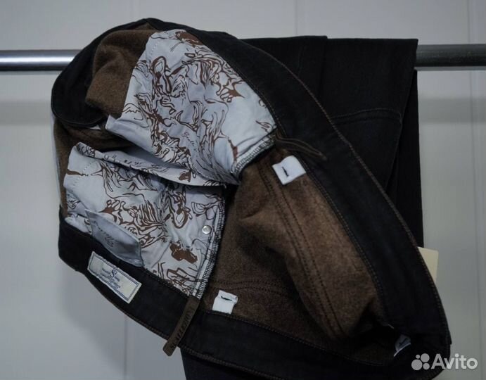 Мужские черные джинсы с начесом