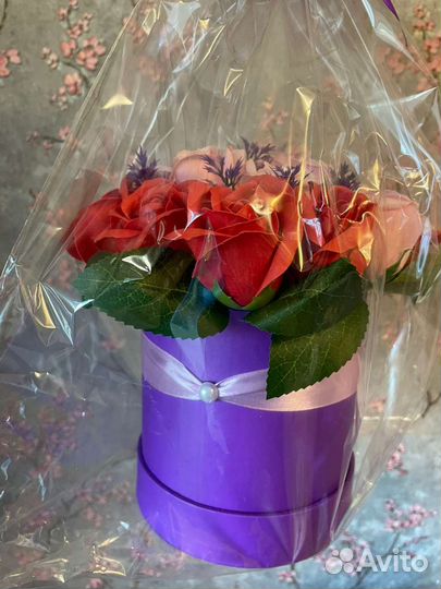 Букет из мыльных роз