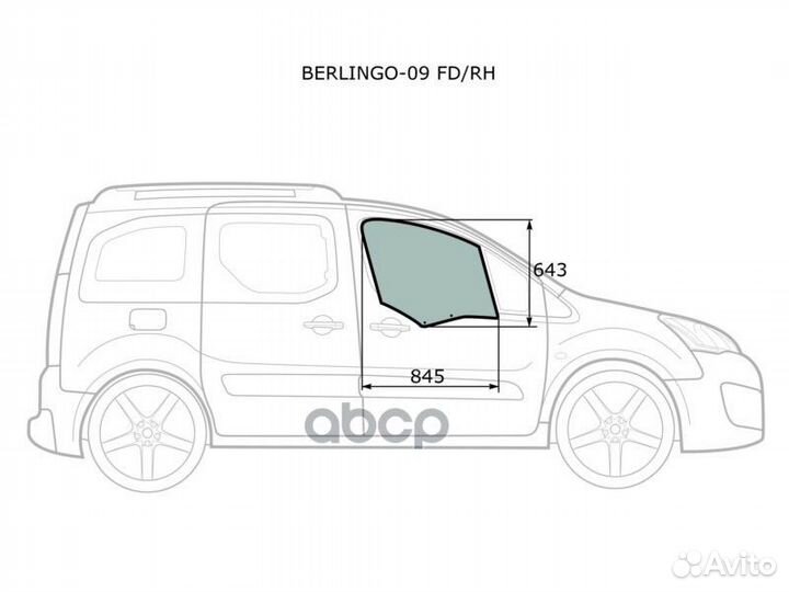 Стекло боковое опускное (Спереди/ Справа/ Цвет