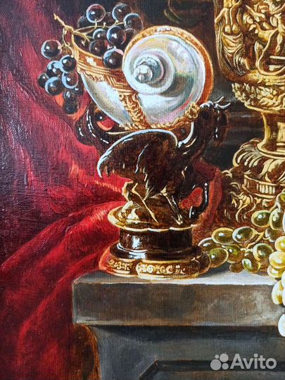 Картина копия натюрморт 19 века Бруно Эйр, 55х45