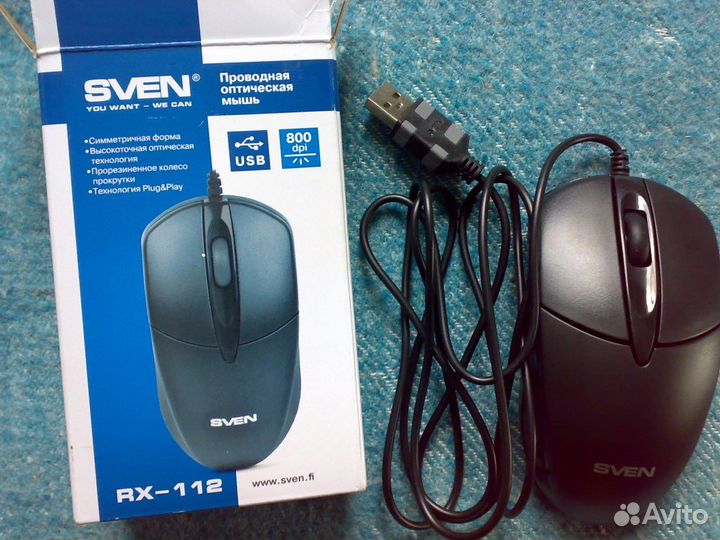 Мышь оптич. Swen, 800 DPI,USB,нов.,торг