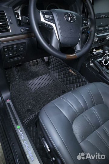 Коврики Land Cruiser Prado 150, 3d из экокожи Люкс