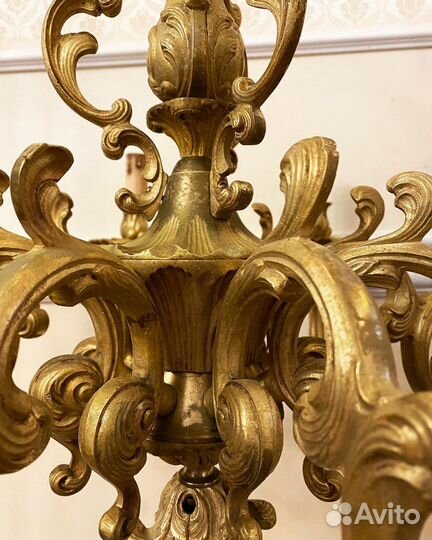 Люстра антикварная бронзовая Франция