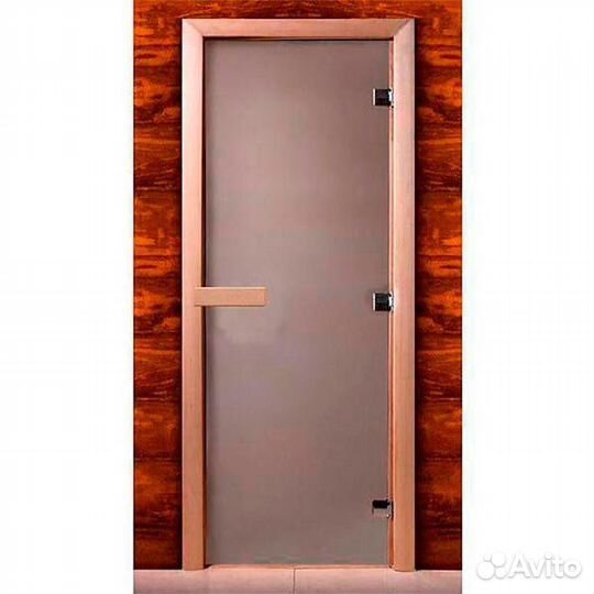 Стеклянная дверь в сауну 190-80 сатин