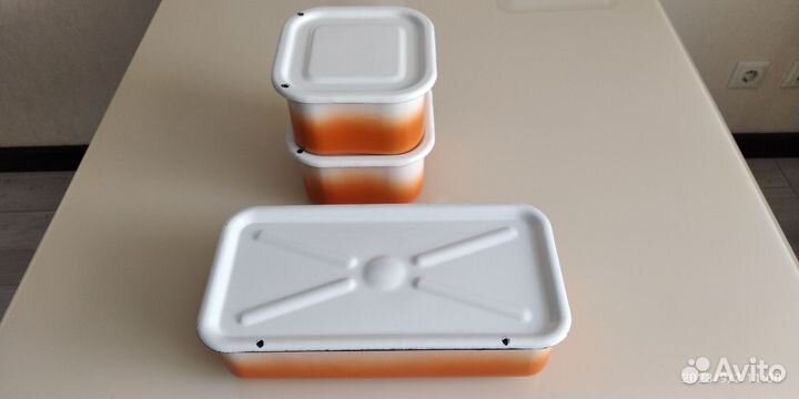 Бидон, миски и лотки эмалированные. СССР