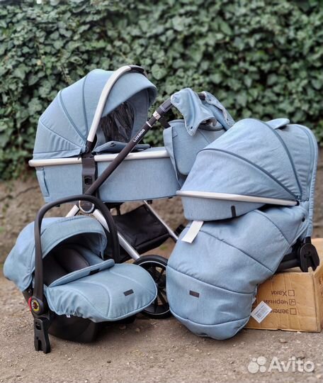 Коляска 3 в 1 Luxmom 750 изумрудная