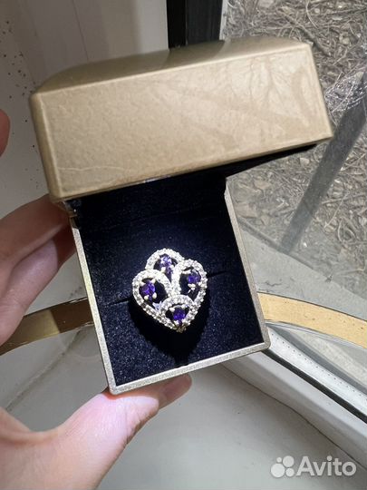 Серебряный комплект с аметистом