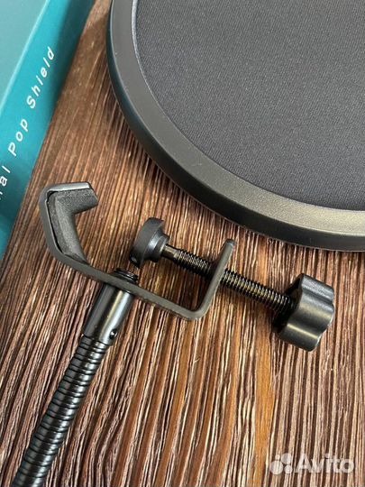 Поп фильтр для микрофона двухслойный, экран новые