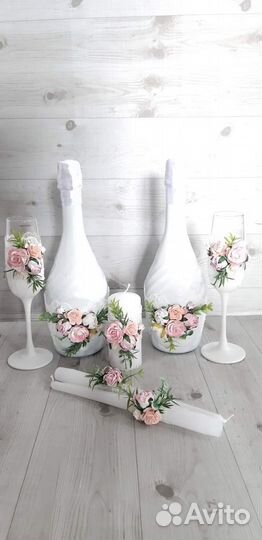 Свадебные бокалы ручной работы