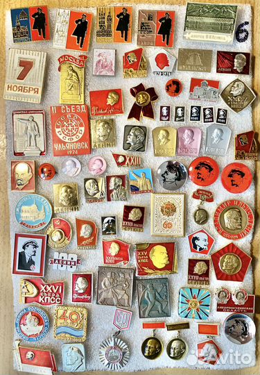 1- значки ленин, ссср, октябрь, кпсс