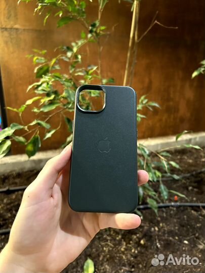 Кожаный чехол на iPhone 14 Magsafe