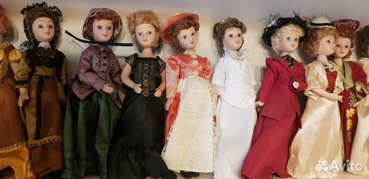 Куклы Дамы эпохи,новые,с журналом,фарфор