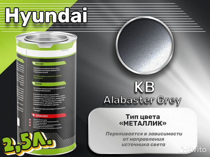 Краска Luxfore 2,5л. (Hyundai KB Alabaster Grey)