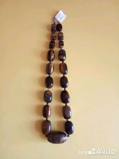 Бусы из натурального камня тигровый глаз. Новые. М