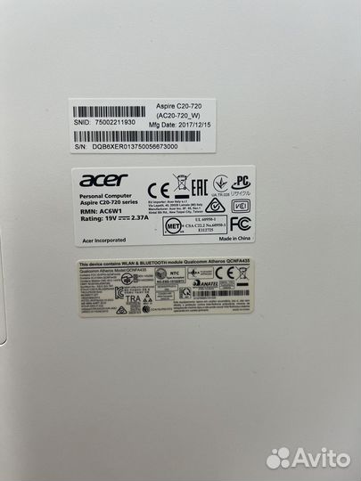 Моноблок acer aspire c20-720 series