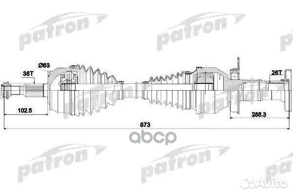 Полуось прав VW: T5/Multivan T5 2.5TDi MT PDS4502