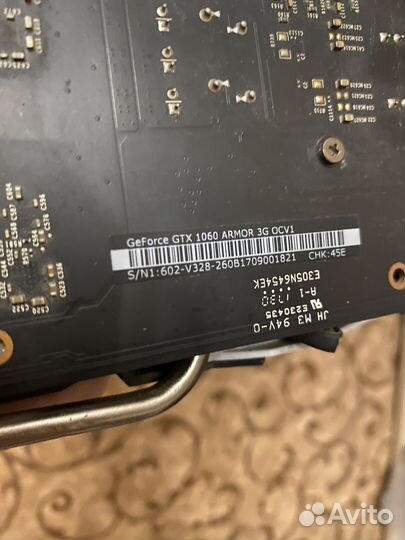 Видеокарта GeForce GTX 1060 armor