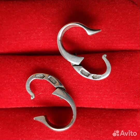 Серьги СССР серебро 925 875 пробы винтаж звезда