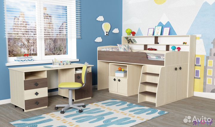 Кровать-чердак Малыш-5. Новая, Любые цвета