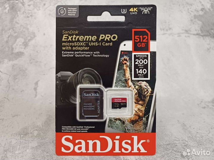 Карты памяти Sandisk Extreme Pro microsdxc-512Gb
