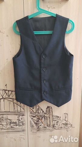 Школьная форма для мальчика жилетка и брюки р. 140