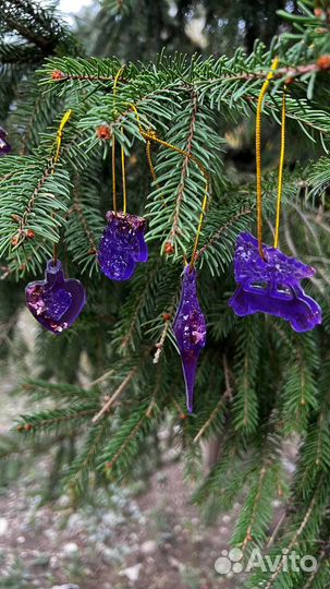 Игрушки новогодние, украшения для ёлки, набор 7шт