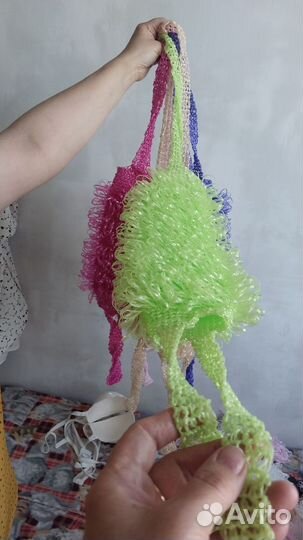 Мочалка для тела, пропеленовая, ручная работа