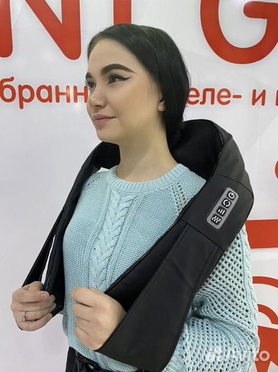 Массажер для шеи и плеч роликовый черный