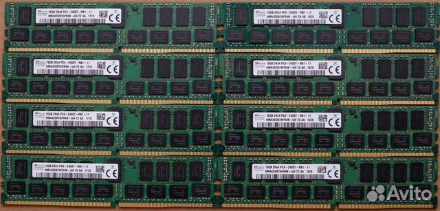 16GB DDR4 ECC REG 2Rx4 PC4-2400R 8шт