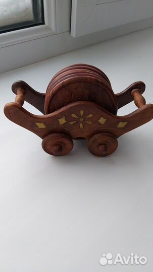 Подставки под кружки и стаканы.Новые.Дерево.6 шт