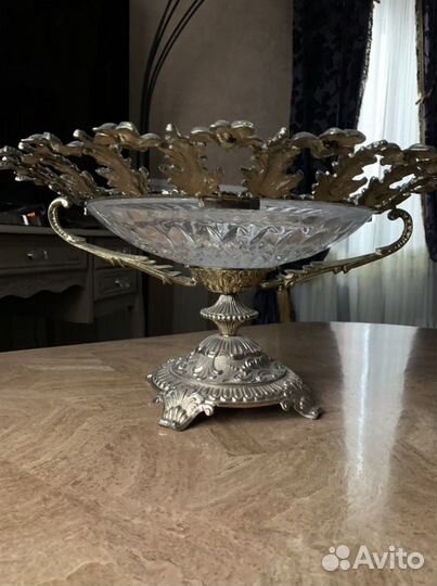 Ваза для фруктов бронза стекло