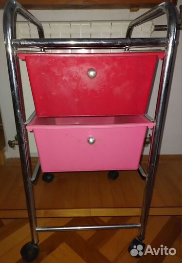 Тележка из нержавейки парикмахерская, мед