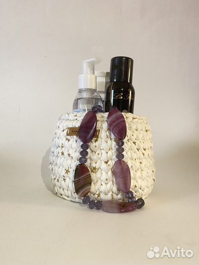 Вязаные корзинки ручной работы