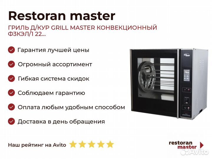 Гриль Д/кур grill master конвекционный Ф3кэл/1 22