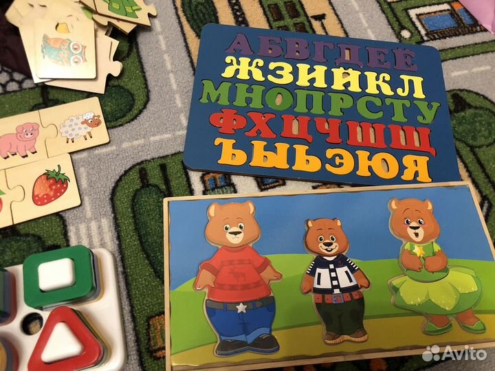 Деревянные развивающие игрушки пакетом