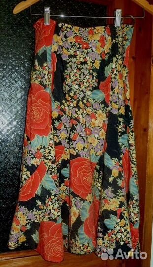 Юбка летняя с цветочным принтом