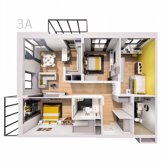 3-к. квартира, 100,6 м², 5/25 эт.