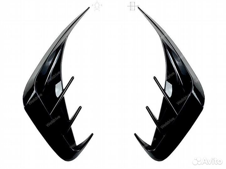 Жабры в задний бампер BMW 3 G21 дорест черные